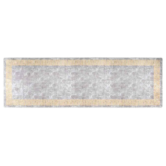 vidaXL - Vloerkleed - wasbaar - 80x300 - cm - grijs