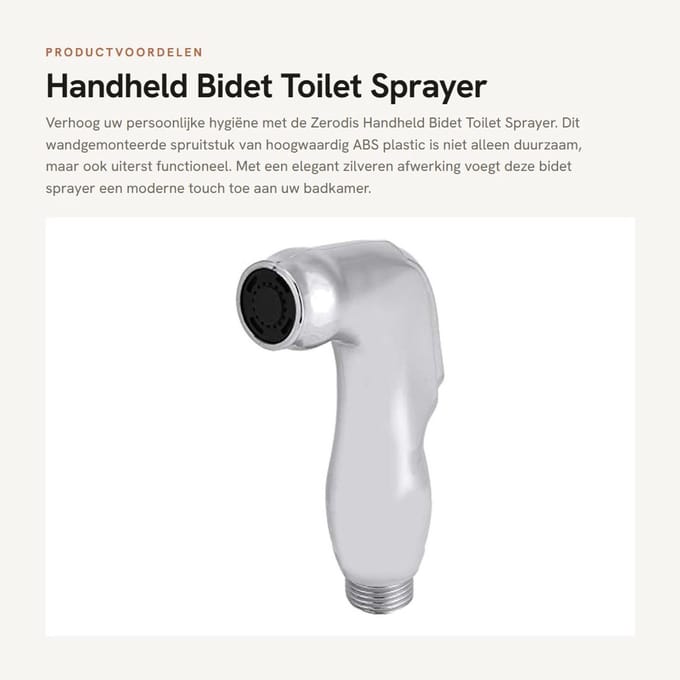 Dailygoods - Handheld Bidet Toilet Sprayer - Wandgemonteerd, ABS Plastic, Silver, Voor Persoonlijke Hygiëne