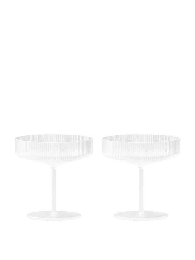 Ferm living - Ripple champagneglas - set van 2 - Frosted