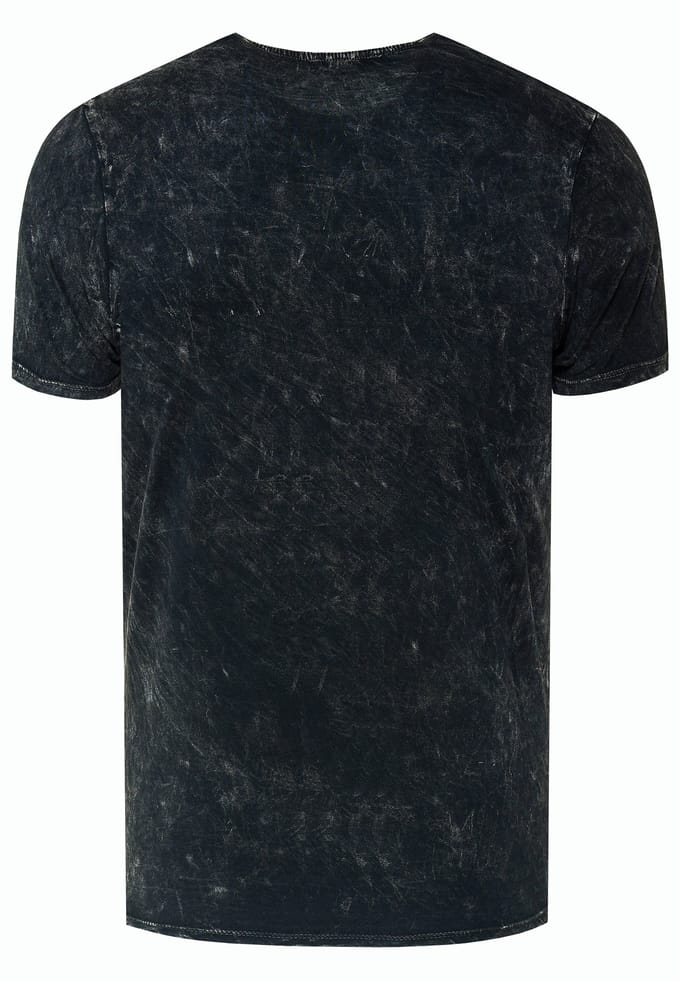 Acid washed T-shirt met prints