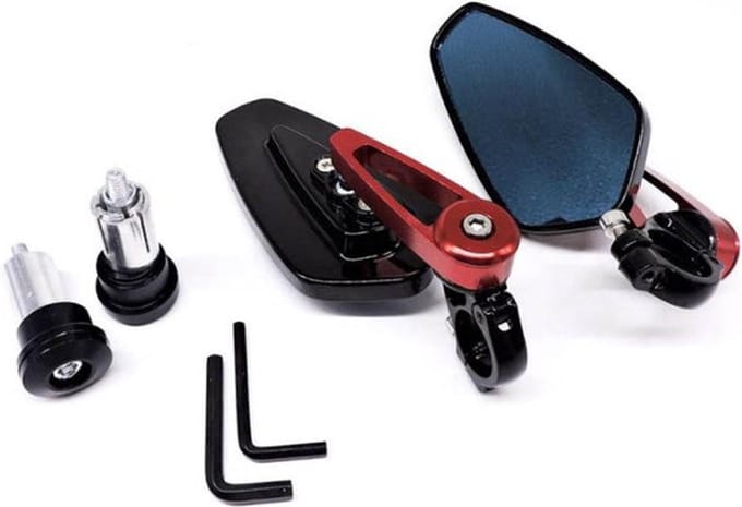 Bar end spiegels rood scooter & motor