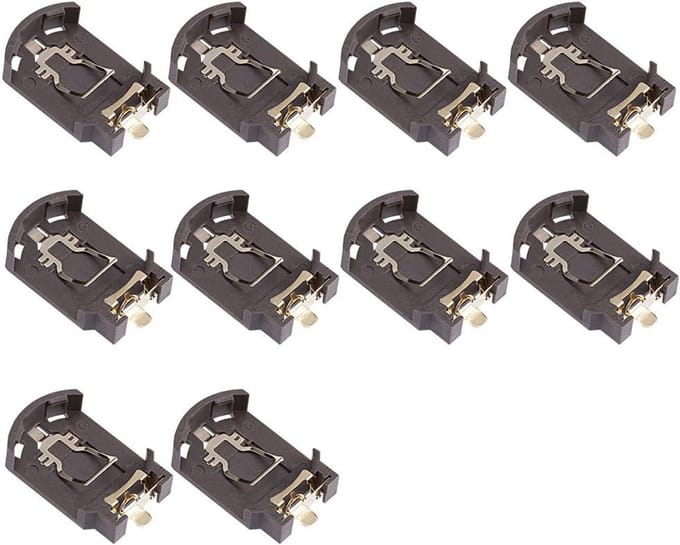Batterijhouder Sokkel - Knoopcel Houder - Elektronica Reparatie - Horizontaal PCB Type - 4 Stuks - Wit
