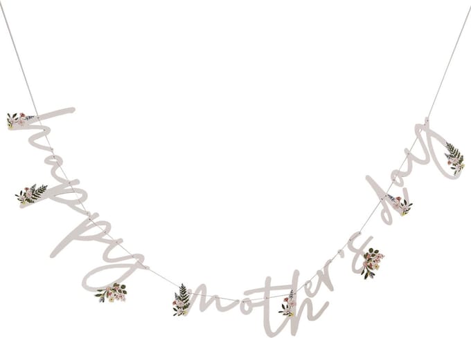 Ginger Ray - Letterslinger Happy Mother's day met bloemen