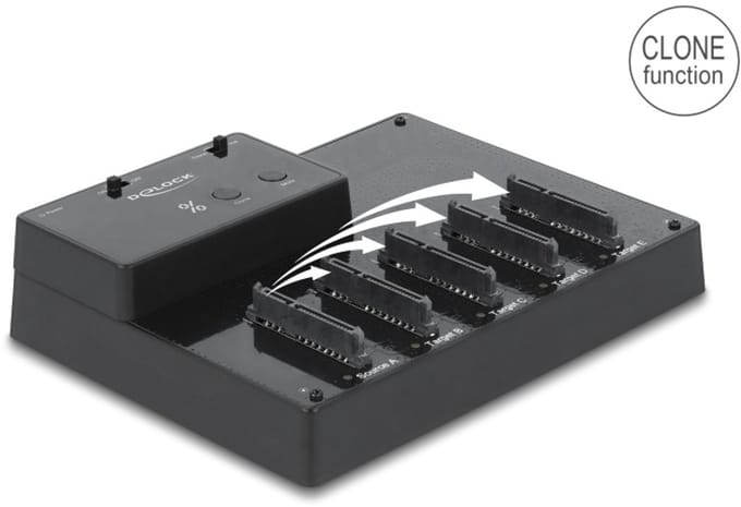 Delock USB 5 Gbps Docking and Clone Station for 5 x 2.5″ SATA HDD / SSD