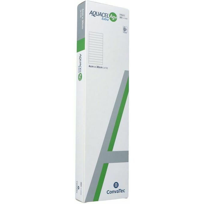Aquacel AG+ Extra Hydrofiber Verband 4x30cm 10 Verband(en)