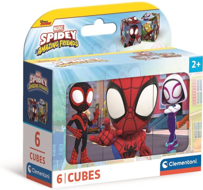 Clementoni - 6 Blokken Puzzel - Spidey and his Amazing Friends - 6 afbeeldingen - Vanaf 2 jaar