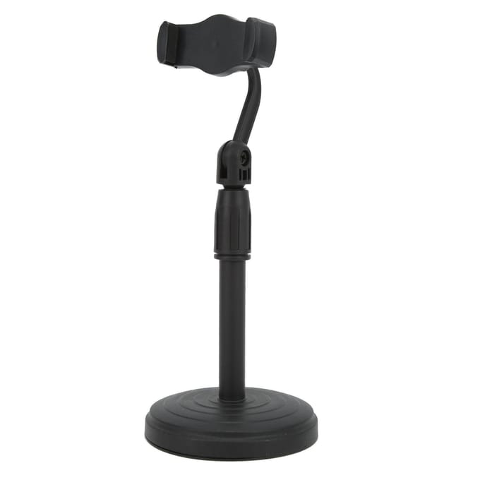 Multifunctionele Uitschuifbare Telefoonstandaard Hoogte Hoek Verstelbaar Mobiele Telefoon Standaard Houder voor Bureau black