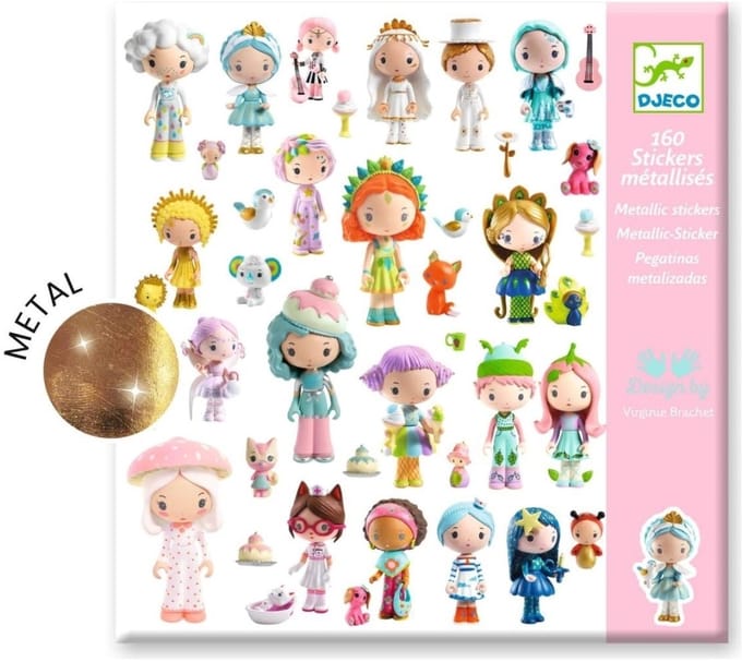 Stickers Djeco 160 stuks - metallic