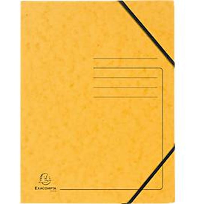 Exacompta hoekmap, DIN A4, met elastiek, te labelen, Colorspan karton, 355 g/m², geel