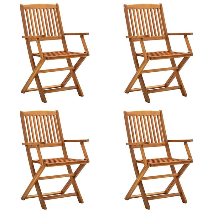 vidaXL - Klapstoelen - 4 - stuks - van - massief - acaciahout