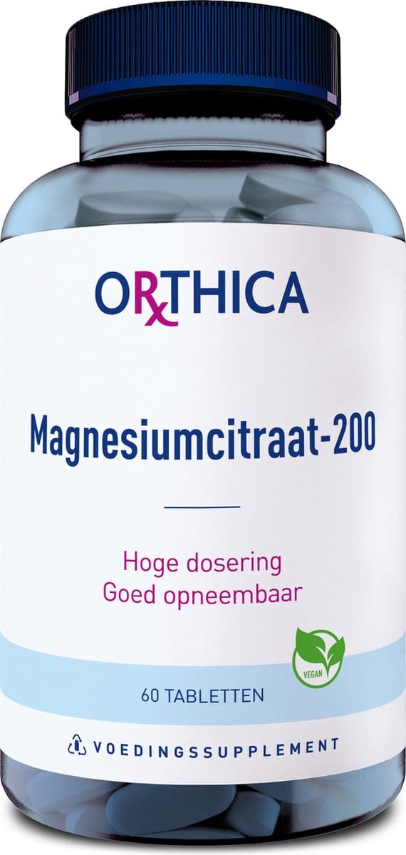 Orthica Magnesiumcitraat-200 - goed opneembaar - 60 tabletten