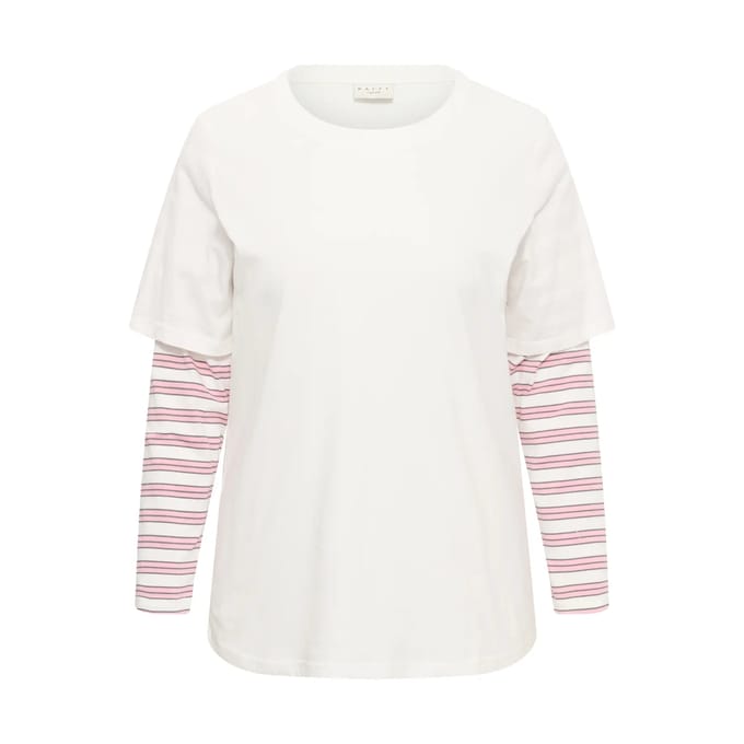 Dames-T-shirt met lange mouwen KAFFE Curve Kclorinda