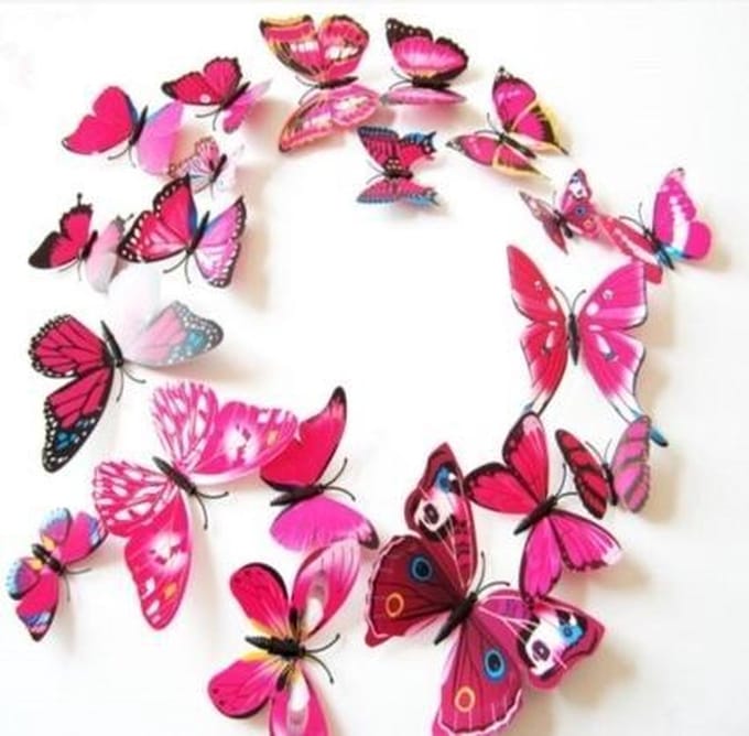 Mix roze 3D-vlinders