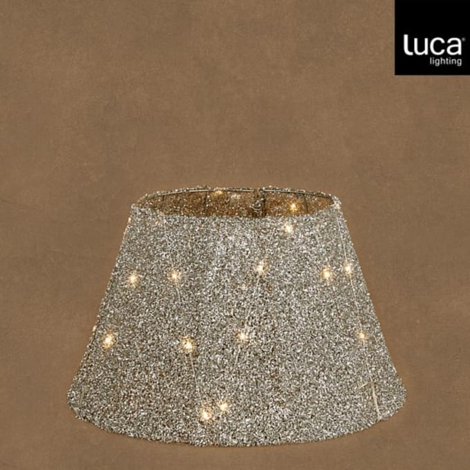 Treeskirt led zilver 35L bo en timer - h30xd50cm