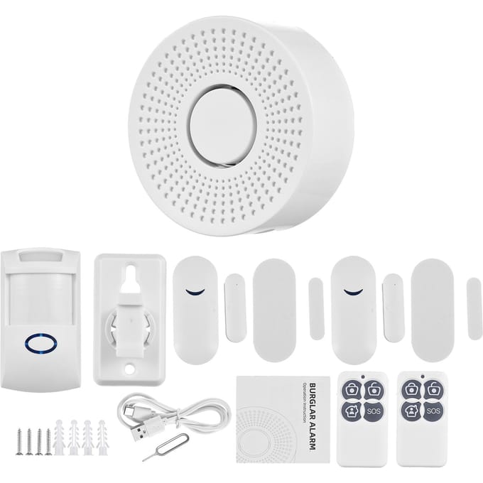 Home Beveiligingssysteem WiFi Tuya APP Monitoring Meldingen Type-C Voeding Draadloze Ontvanger wit