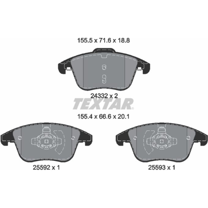 Remblokset TEXTAR 2433205, voor