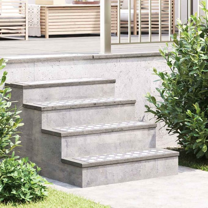 Traptrede Stap Rechthoekig 4 stuks Zilver 70 x 20 cm Aluminium