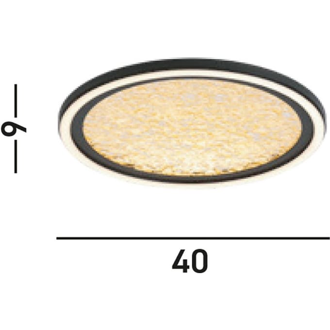 Searchlight LED plafondlamp Luna, Ø 40 cm, zwart/goudkleurig, metaal