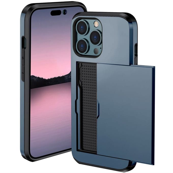 imoshion Hoesje met Pasjeshouder - Geschikt voor Apple iPhone 14 Pro - Donkerblauw