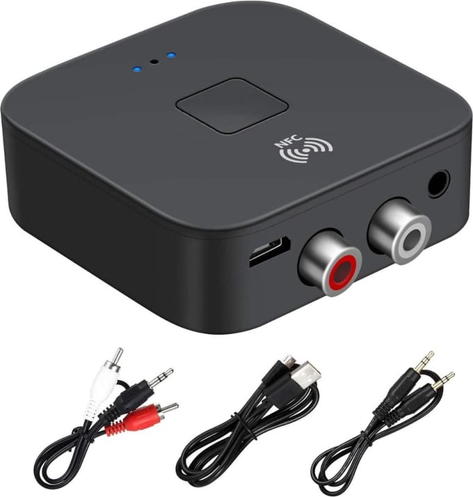 ApexArte® Bluetooth Receiver Aux - Ontvanger - Carkit - Zwart