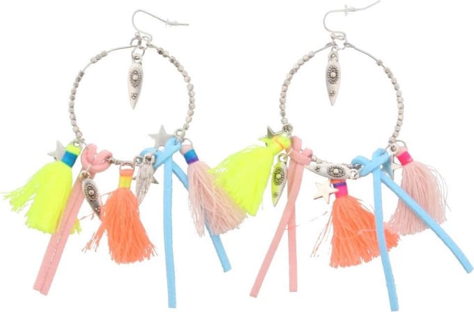 Oorringen met Kwastjes - Ø 10 cm - Multicolor - Musthaves