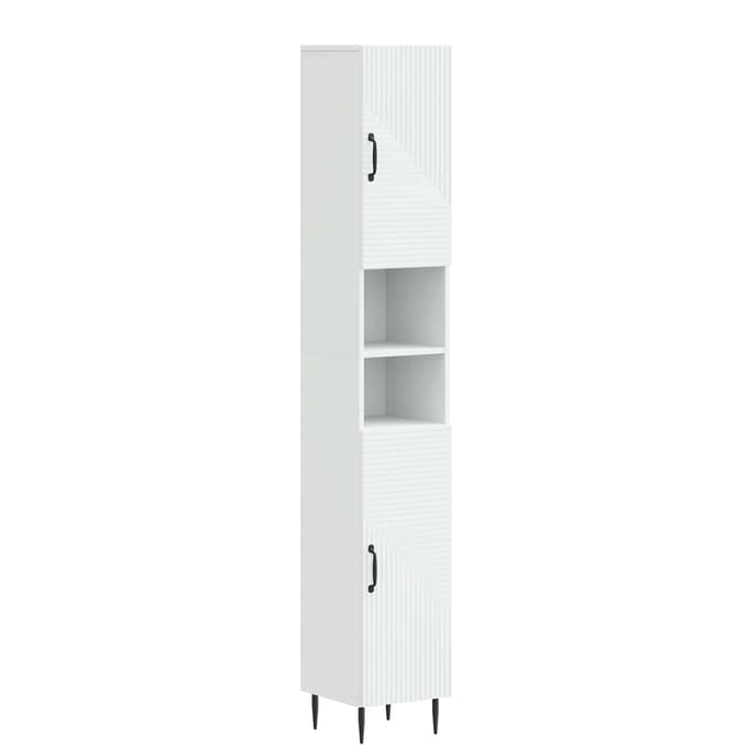 vidaXL - Badkamerkast - met - Open - Plank - HAARLEM - Wit - 30 - x - 31 - x - 190 - cm
