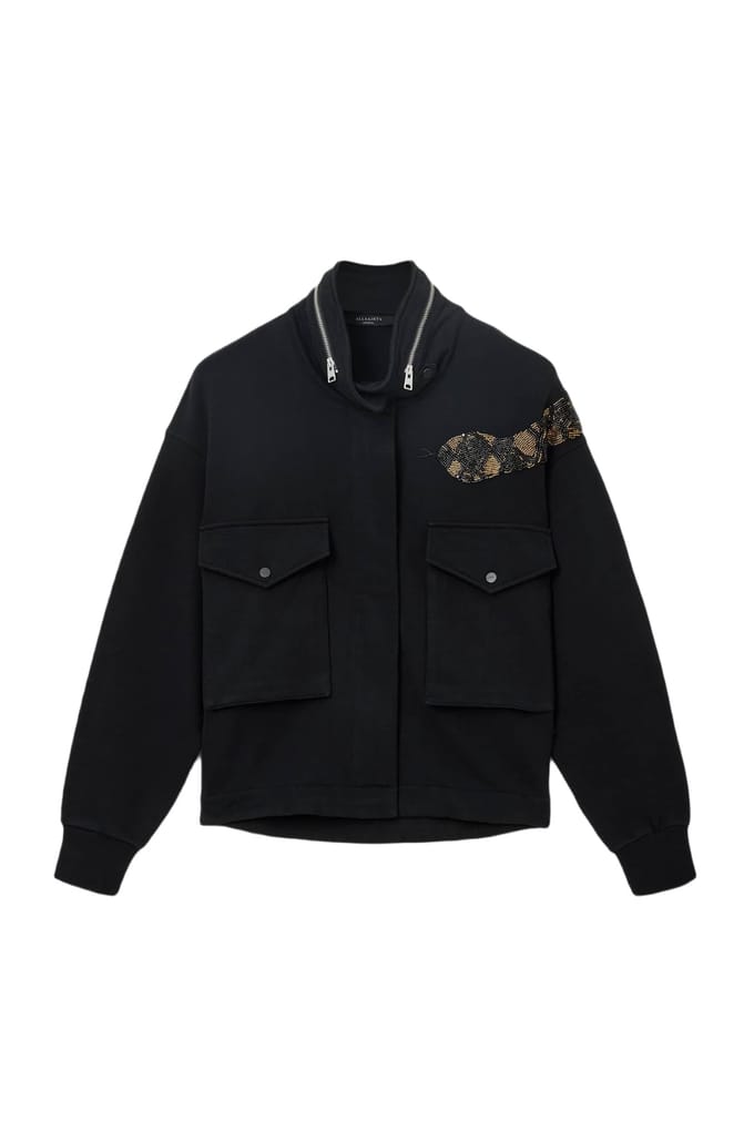 AllSaints Ouros Clarie Jacket Black Taglia: XS | Bomber Outlet | Donna | Nero