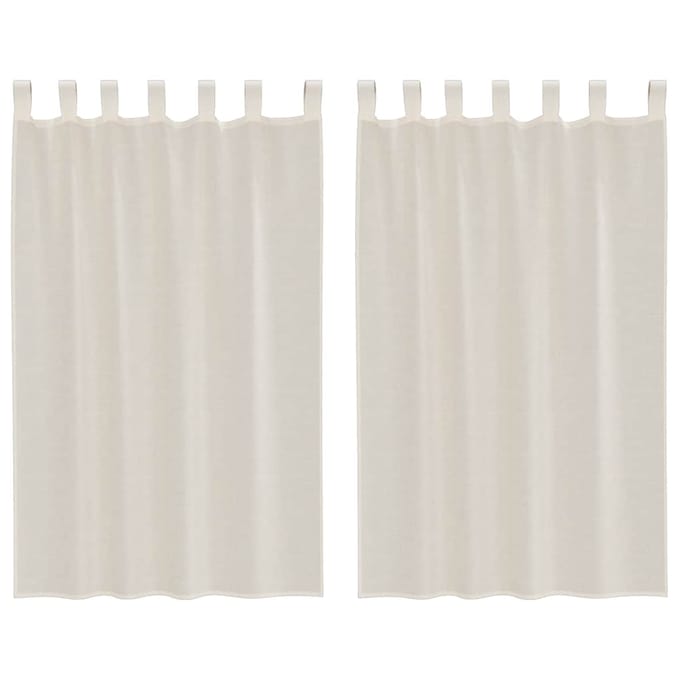 vidaXL - Gordijnen - voile - met - Tab - Top - 2 - st - crèmekleurig