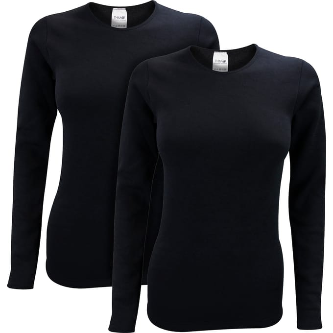 2-Pack Dames Thermoshirt met Lange Mouwen voor de Winter