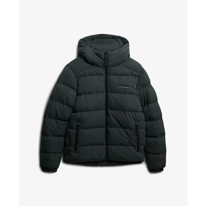 Superdry - Microvezel Sport Puffer Jas Met Capuchon - Heren - Gewatteerde jassen