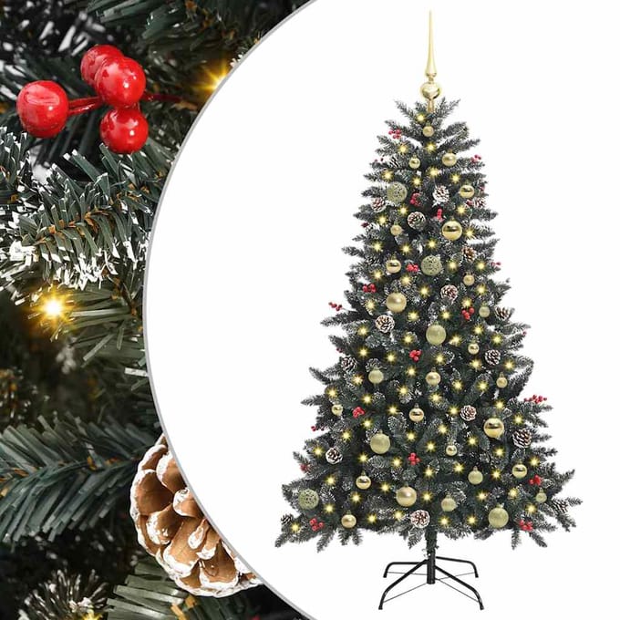 vidaXL - Kunstkerstboom - Groen - 150 - cm - PVC - en - Plastic - en - Staal