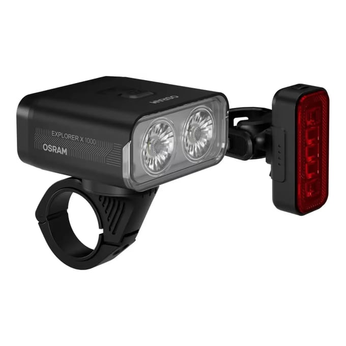 Oplaadbare voor- en achterverlichting USB-C Osram Explorer X1000