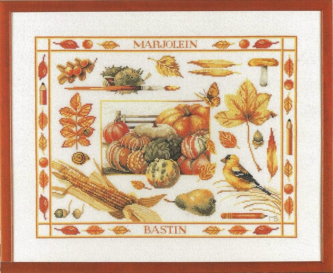 borduurpakket 34288 marjolein bastin, herfstcollage