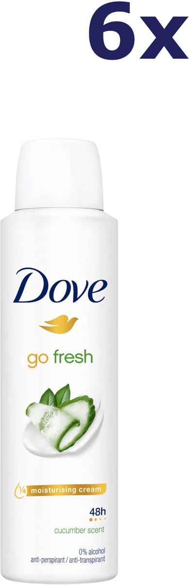 Dove Go Fresh Deodorant Spray Cucumber Scent - 6 x 150 ml