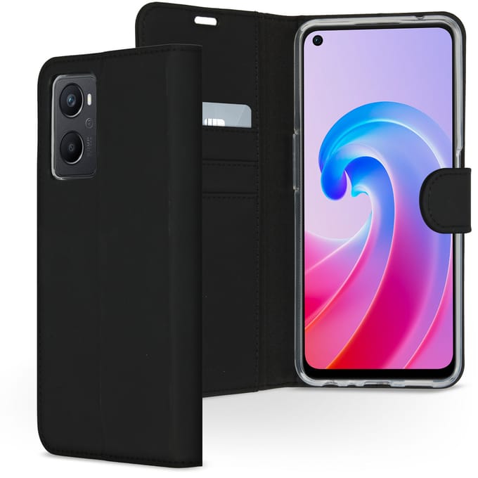 Accezz Hoesje - Geschikt voor Oppo A96 - Wallet Softcase Bookcase - Zwart