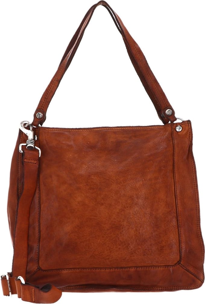 CAMPOMAGGI Leren Shopper Schoudertas Shopping Bag Cognac Bruine