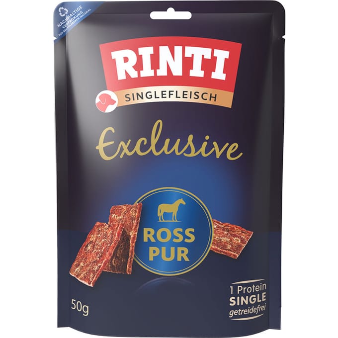 RINTI Singlevlees Exclusive Snack 50 g - Paard Puur