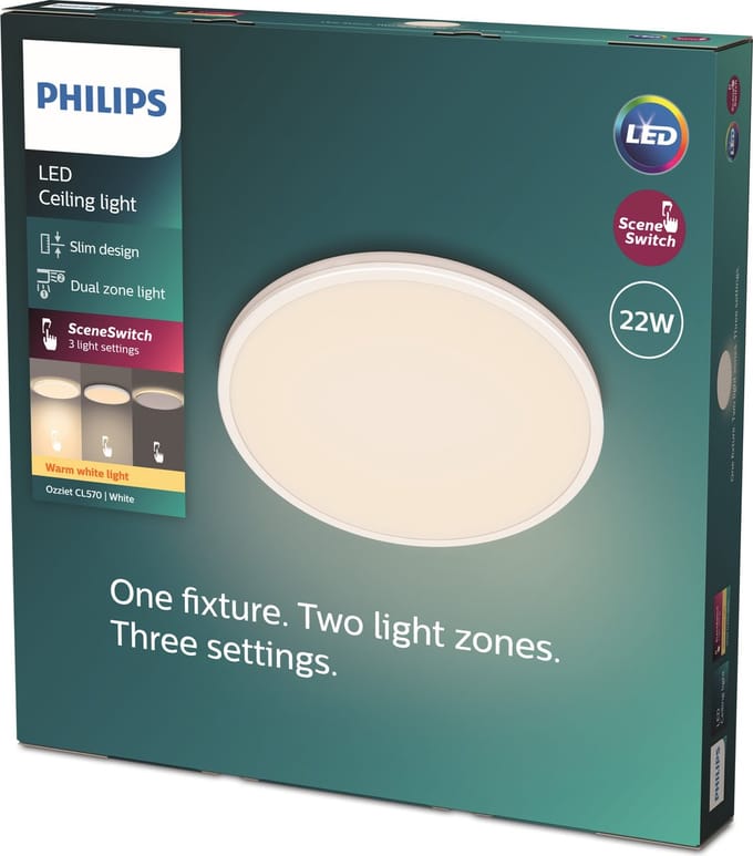 Philips Ozziet ceiling lamp Ø40 cm 22W 2700K white