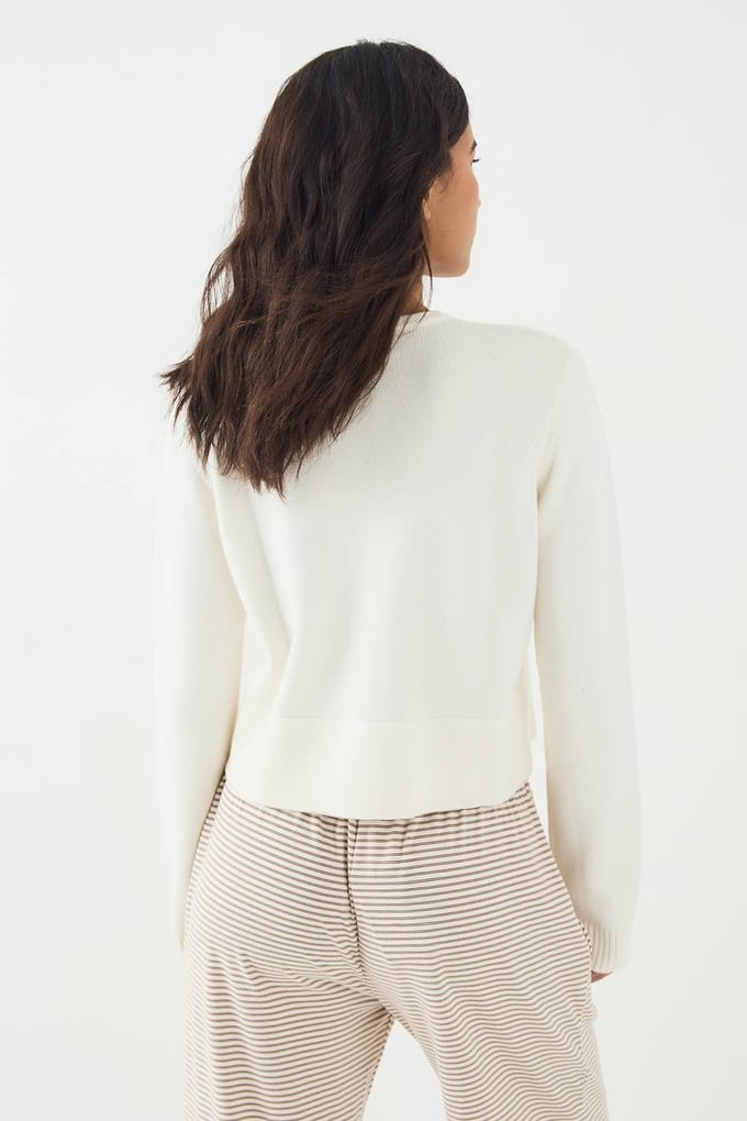 Dames DSGN Studio Gebreid Vest | Cream | Maat: 2XL