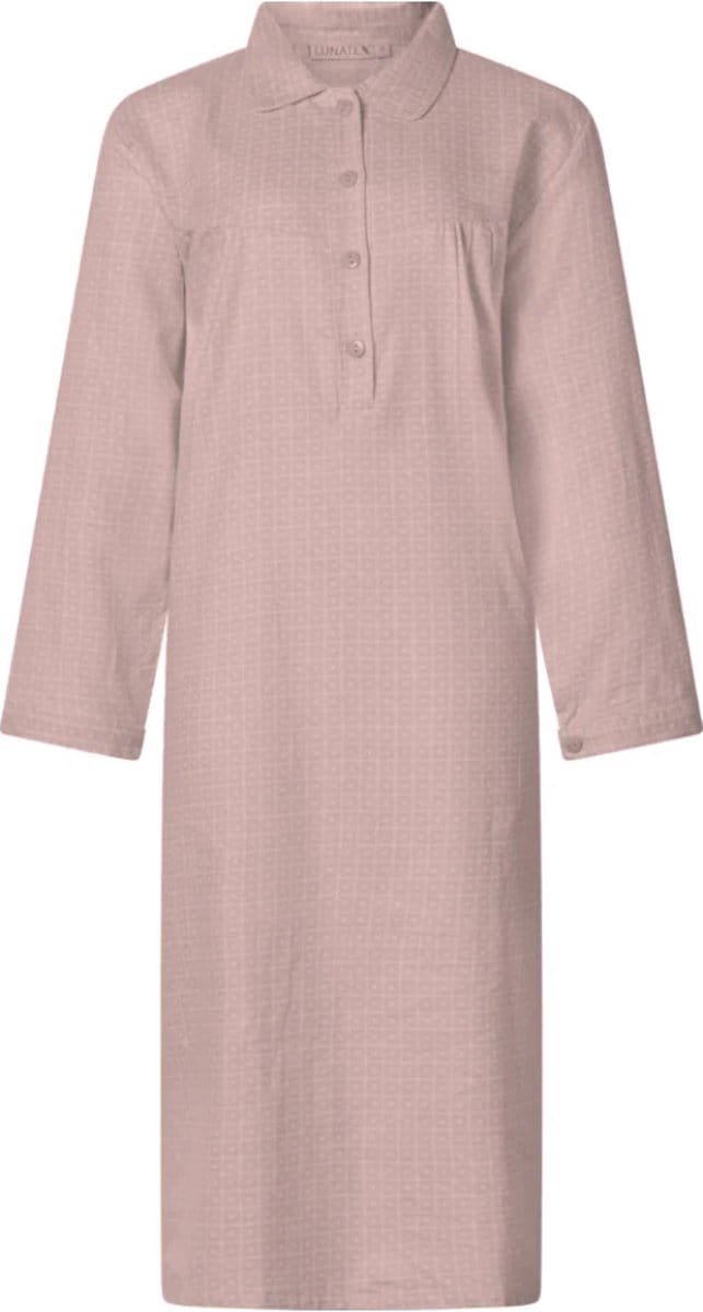 Lunatex dames nachthemd flanel - maat S - Glass - roze