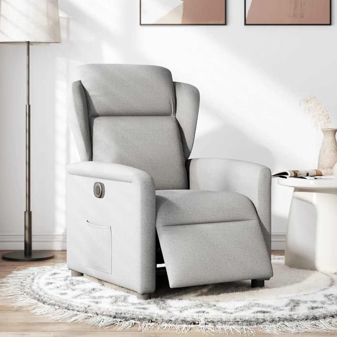 vidaXL - Fauteuil - elektrisch - verstelbaar - stof - wolk - grijs