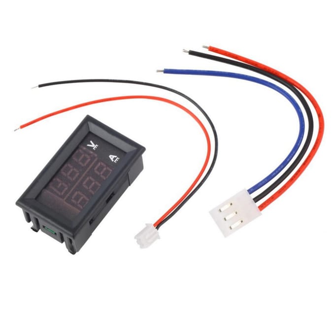 DC 0-100V 10A Digitale dubbele kleur blauw & rood LED-display Voltmeter Ampèremeter