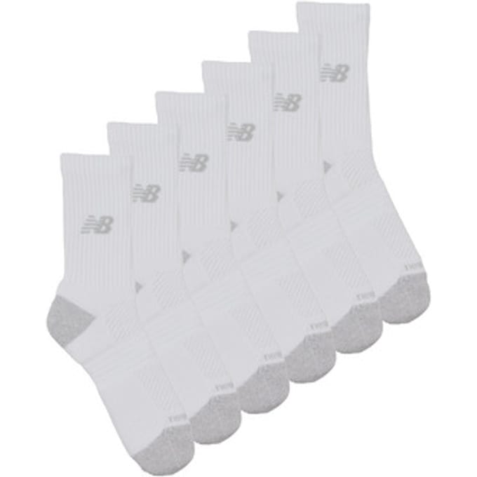 New Balance Active Crew Socks 3 Pack Unisex Sportsokken - WHITE