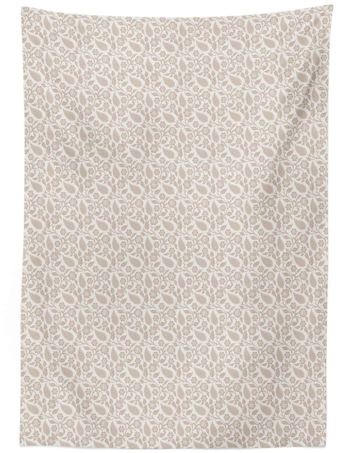 ABAKUHAUS Tafelkleed – Oriëntaalse Flora – 140x240 cm – Wit/Beige