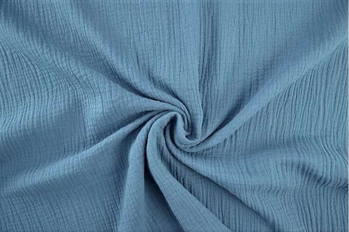 10 meter double gauze - Staalblauw - 100% katoen