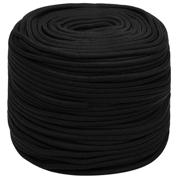 vidaXL - Werktouw - 6 - mm - 500 - m - polyester - zwart