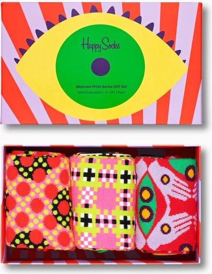 Happy Socks XSUR08-4300 3-Pack Abstract Print Socks Gift Set 41-46
