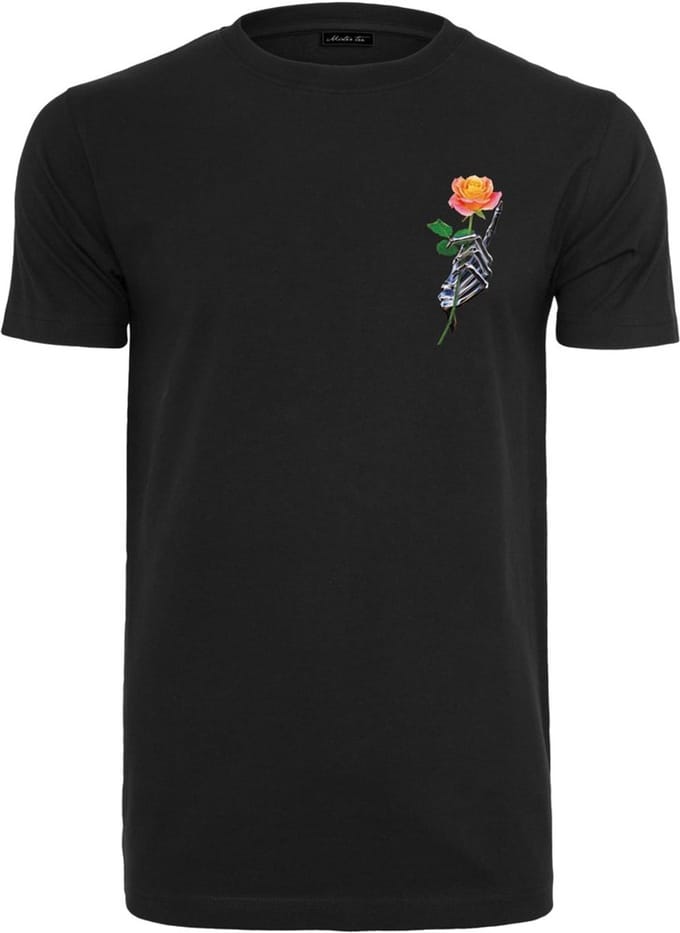 Mister Tee - Chrome Skeleton Hand Heren Tshirt - S - Zwart