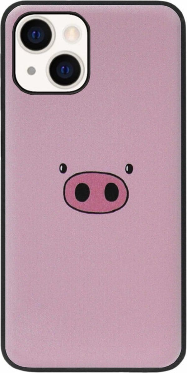 ADEL Siliconen Back Cover Softcase Hoesje Geschikt voor iPhone 14 Plus - Biggetje