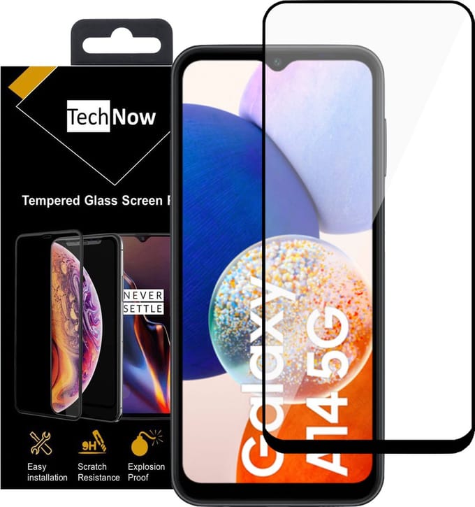 Screenprotector geschikt voor Samsung A14 5G – Screenprotector geschikt voor Samsung A14 5G Full Screen Protector Tempered Glass